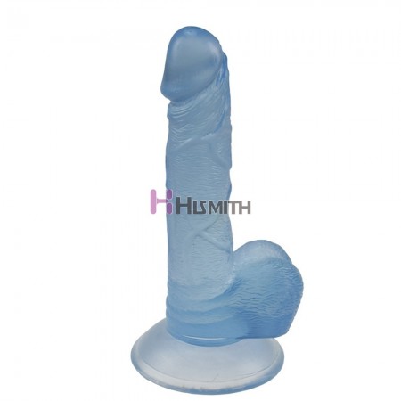 7.5 inch Jelly Realistic Dildo Sex Toy with a Sturdy Suction Cup Base - Blue