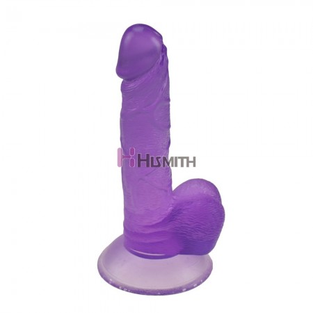 7.5 inch Jelly Realistic Dildo Sex Toy with a Sturdy Suction Cup Base - Purple 