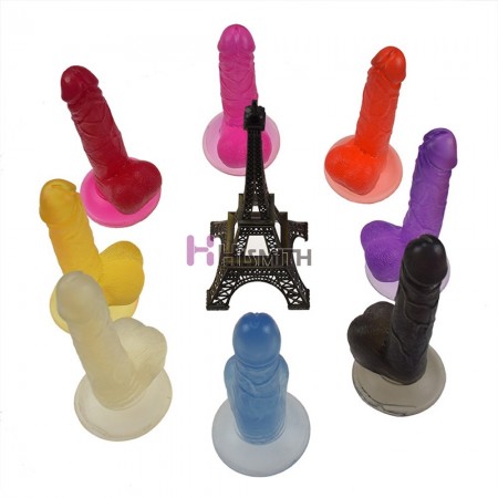 7.5 inch Jelly Realistic Dildo Sex Toy with a Sturdy Suction Cup Base - Transparent