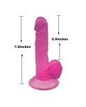 7.5 inch Jelly Realistic Dildo Sex Toy with a Sturdy Suction Cup Base - Pink