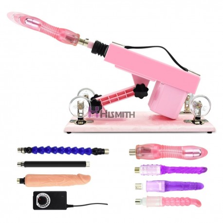 Sex Machine! Small Pink Handle Sex Machine Gun With 7 Attachments Unisex Dildos,Automatic Thrust Machine Device For Sex