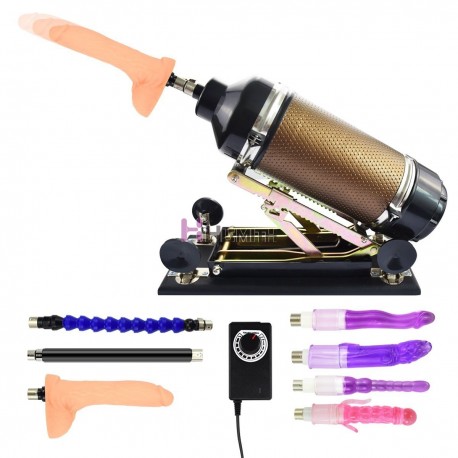 Multifunction Rechargeable Sex Machine, Gold