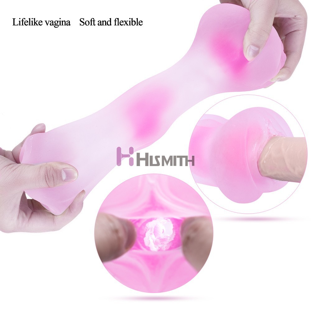 Mannlige Onaniere med Ribbed 3D Textured Vagina For Oral Blow Job Masurbation