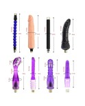 Multispeed Sex Machine Justerbar med 8 Tillbehör Dildo Masturbator