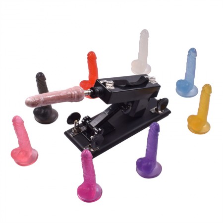 Upgrade Affordable Sex Machines Working with 7.5 inch Colourful Jelly Realistic Dildo