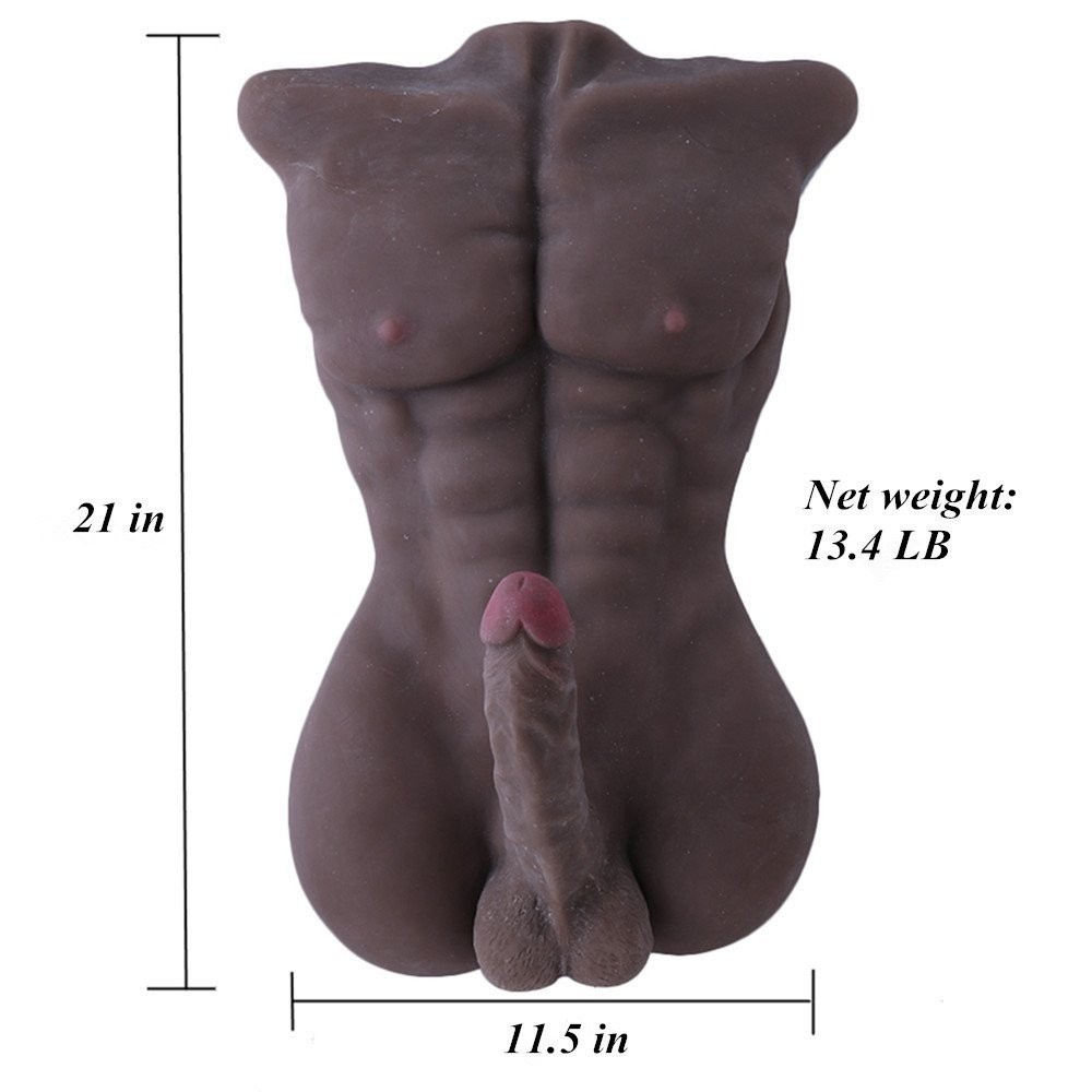 Male Body Torso Love Doll, 3D Realistic Sex Toy Doll with Big Dildo for Women