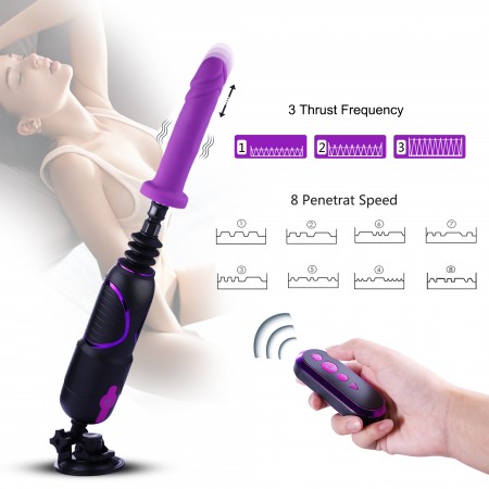 Hismith Pro Traveler, Portable Sex Machine med Fjernbetjening - KlicLok System - 6.8 "Insertable Silicone Dildo