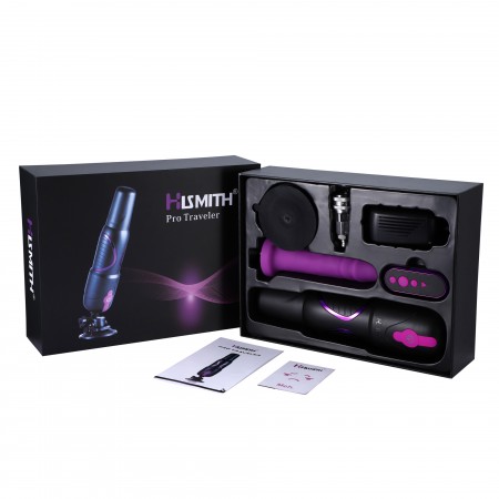 Hismith Pro Traveler, Portable Sex Machine med Fjernbetjening - KlicLok System - 6.8 "Insertable Silicone Dildo