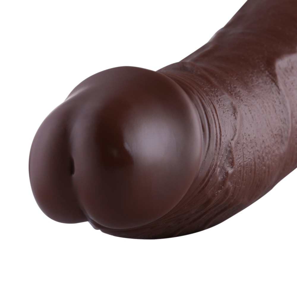 Dildo in silicone Hismith da 11,8 ", connettore KlicLok da 9,4" inseribile diametro 2,2 ", caffè