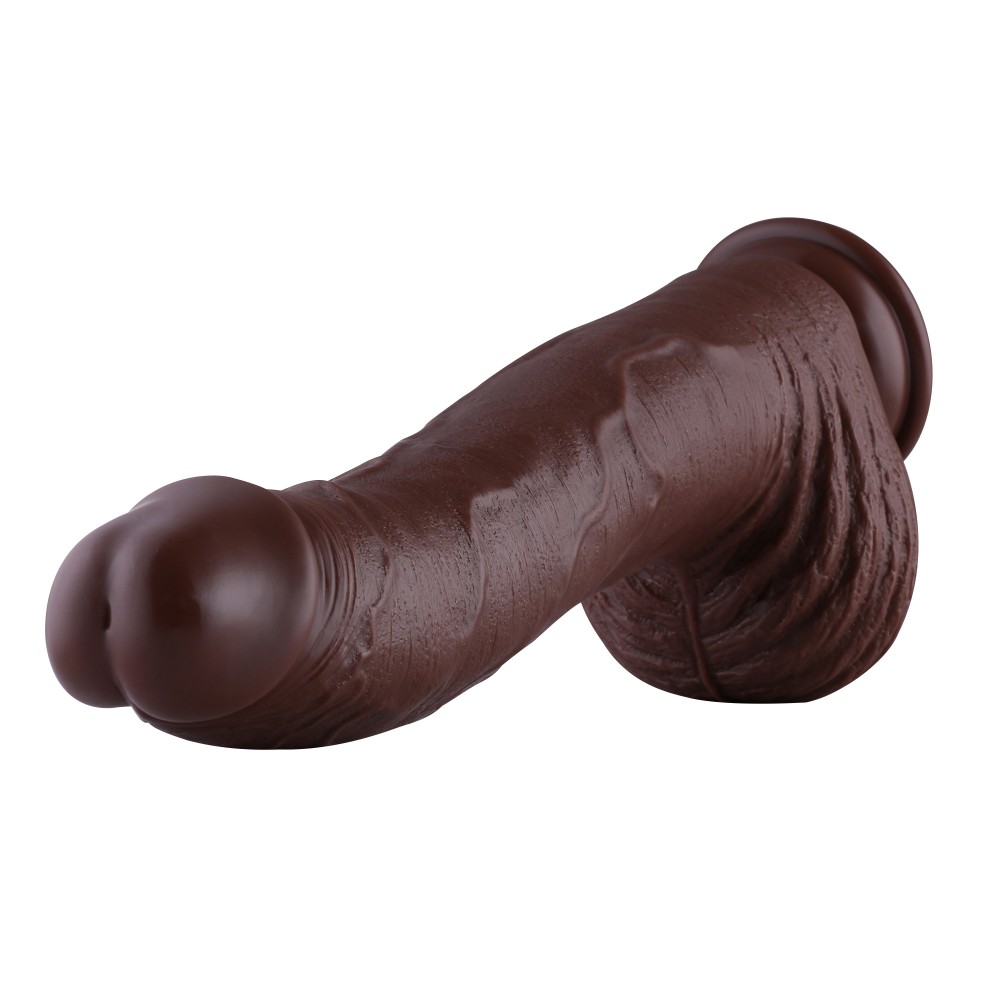 Dildo in silicone Hismith da 11,8 ", connettore KlicLok da 9,4" inseribile diametro 2,2 ", caffè