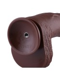 31 cm Hismith PVC dildo, 25 cm infällningsbart 7.1 cm diameter KlicLok-kontaktdon, kaffe
