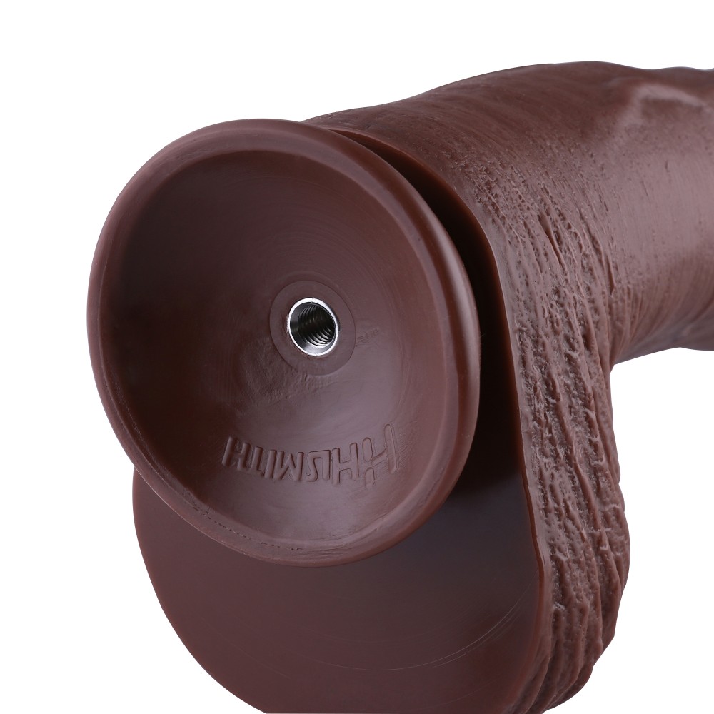 Dildo in silicone Hismith da 11,8 ", connettore KlicLok da 9,4" inseribile diametro 2,2 ", caffè