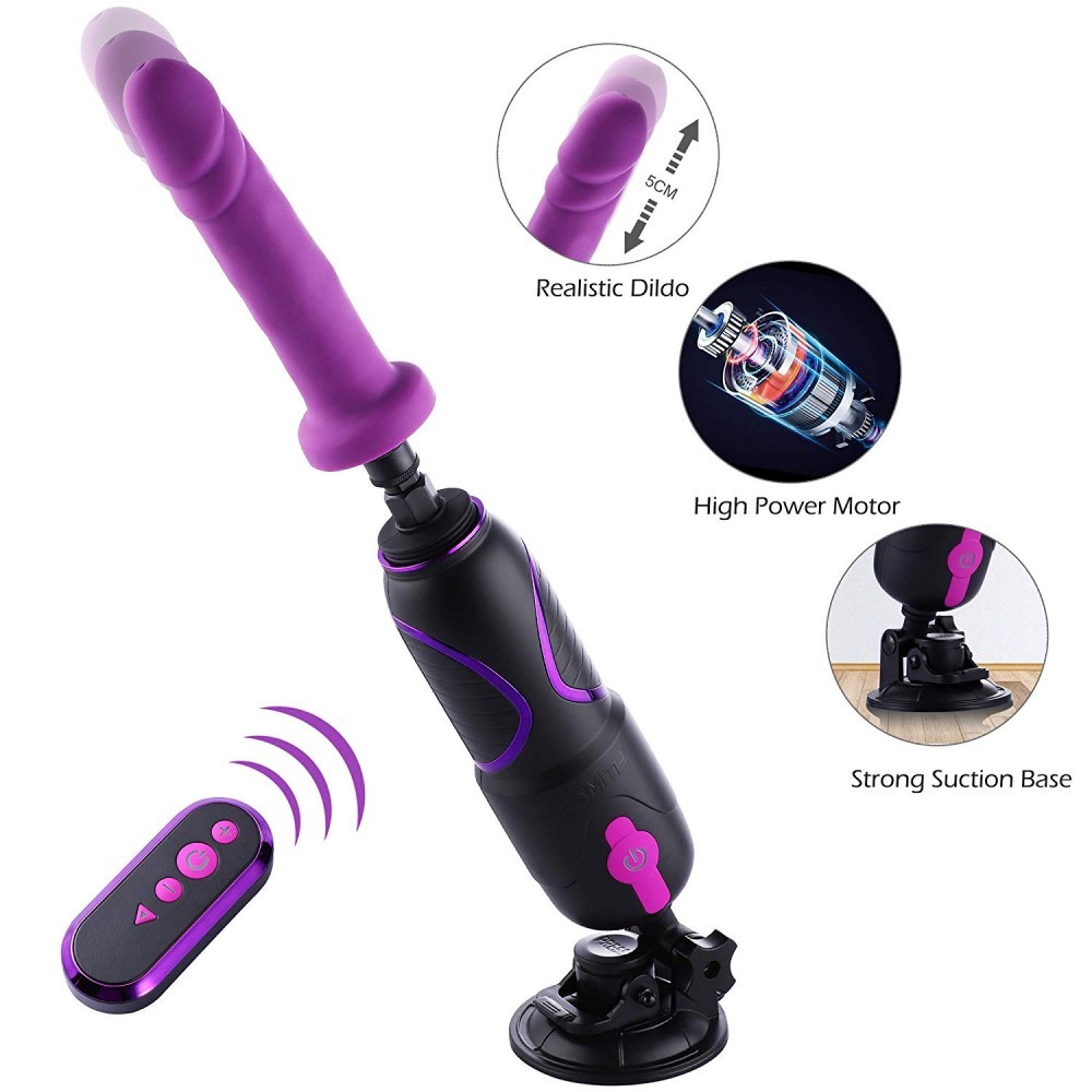 Hismith Pro Traveler, Portable Sex Machine with Remote Controller - KlicLok System - 6.8" Insertable Silicone Dildo