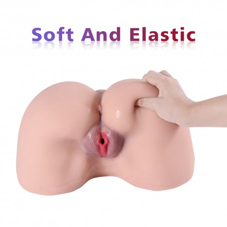 Masturbatore maschile a grandezza naturale in silicone TPE Masturbatore maschile 3D Culo realistico figa con canali anali vagina