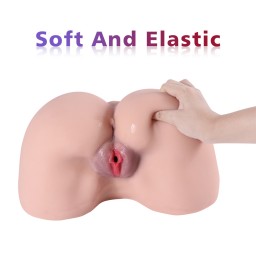 Masturbatore maschile a grandezza naturale in silicone TPE Masturbatore maschile 3D Culo realistico figa con canali anali vagina