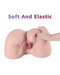 Masturbatore maschile a grandezza naturale in silicone TPE Masturbatore maschile 3D Culo realistico figa con canali anali vagina