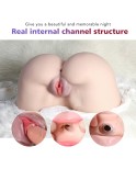 Masturbatore maschile a grandezza naturale in silicone TPE Masturbatore maschile 3D Culo realistico figa con canali anali vagina