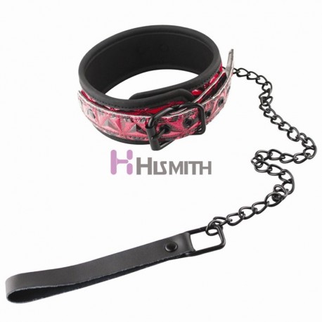 Luxury Fetish Collar Leash Diamond Soft Leather Neck Harness Intimate For Adults Games