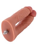 Hismith 16,51 cm dobbelt gennemtrængende silikone dildo til premium til sexmaskine med KlicLok-system, 13,97 cm indsættelig læng