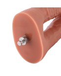 Hismith 16,51 cm dobbelt gennemtrængende silikone dildo til premium til sexmaskine med KlicLok-system, 13,97 cm indsættelig læng