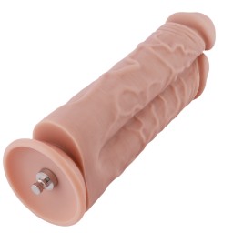 Hismith 21.59cm To haner Et hul Silikone Dildo til Premium Sexmaskine med KlicLok-system, 19.05 cm Indsatbar længde, 19.48 cm Om