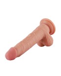 Hismith 22,60 cm silikondildo med komplett skrotum för Hismith premium sexmaskin med KlicLok-system, 16,51 cm insättningsbar län