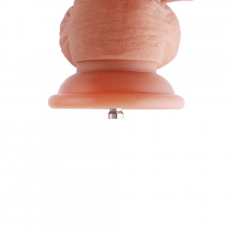 Hismith 22,60 cm silikondildo med komplett skrotum för Hismith premium sexmaskin med KlicLok-system, 16,51 cm insättningsbar län
