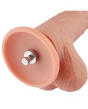 Hismith 22,60 cm silikondildo med komplett skrotum för Hismith premium sexmaskin med KlicLok-system, 16,51 cm insättningsbar län