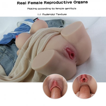 Rolan 4,3 kg Realistisk 3D mannlig masturbator, halvkroppsexdukke med vagina og anal