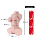 Rolan 4,3 kg Realistisk 3D mannlig masturbator, halvkroppsexdukke med vagina og anal