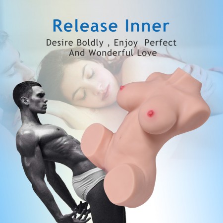 Jessie 7 kg Realistisk 3D manlig masturbator, halvkroppsdocka med vagina och anal