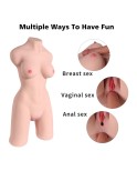 Lauren 19kg Life-Sized Adult Toy Women Torso Sex Doll for Men, Male Masturbator Pussy Ass with Skeleton-3D