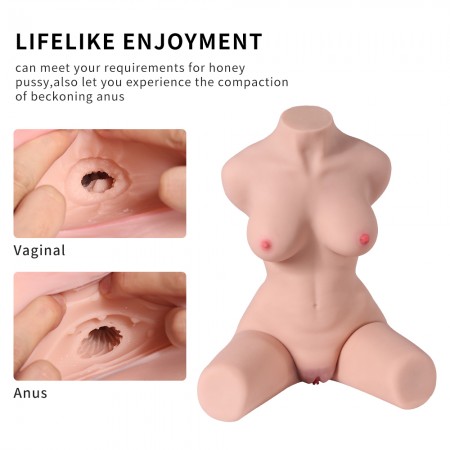 Lauren 19 kg Livsstorlek vuxen leksak Kvinnor Torso Sex docka för män, manlig masturbator fitta röv med skelett-3D