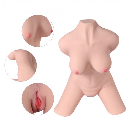 Lauren 19 kg Life-Sized Adult Toy Women Torso Sex Doll for Men, mężczyzna Masturbator Pussy Ass with Skeleton-3D