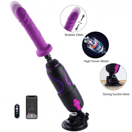 Hismith Pro Traveler, Bærbar Sex Machine med Fjernkontroll - KlicLok System - 6.8 "Insertable Silicone Dildo