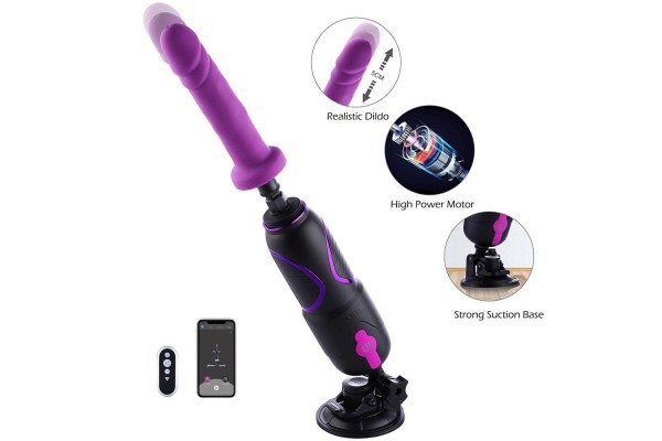 Hismith Pro Traveler 2.0, macchina portatile per sesso con telecomando - Sistema KlicLok - Dildo in silicone inseribile da 17.5 