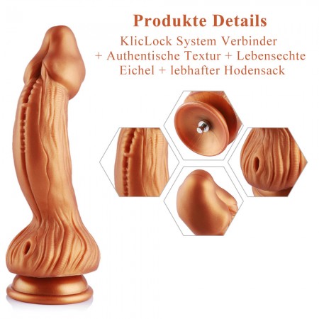 Hismith 9,45" Silikon-Dildo mit KlicLok-System für Hismith Premium-Sexmaschinen, 6,7" Länge zum Einführen, Gurt 7,67" Durchmesse