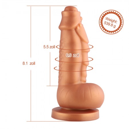 Hismith 8,1" Squamule Silikon-Dildo mit KlicLok-System für Hismith Premium-Sexmaschinen, 5,9" einsteckbare Länge, Umfang 6,9" Du