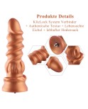 Hismith 21.48 cm Spiralkorn-Silikon-Dildo mit KlicLok-System für Hismith Premium-Sexmaschinen, 16.99 cm Länge zum Einführen, Umf