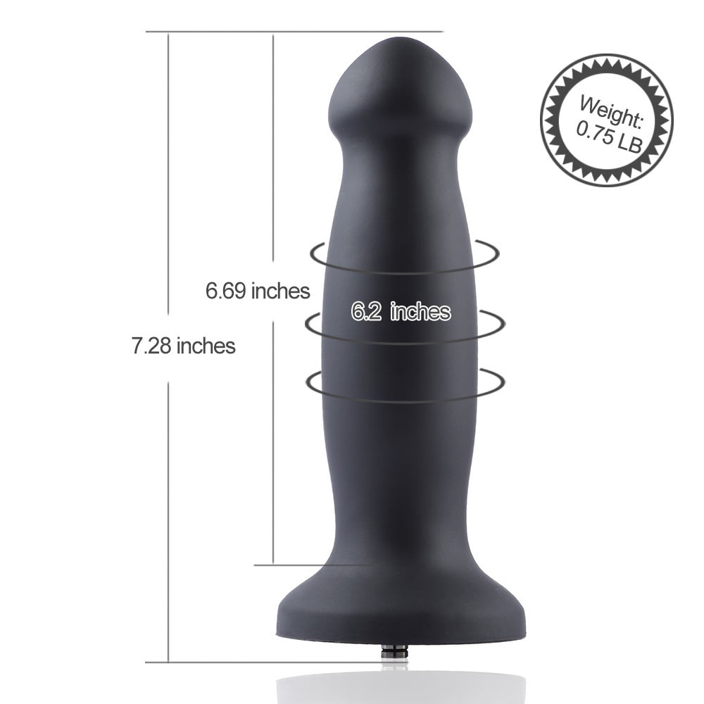 Hismith 7,28" Silikon-Knopfpfropfen mit KlicLok-System für Hismith Premium Sexmaschine, 6,69" Länge zum Einführen, Umfang 6,2" D