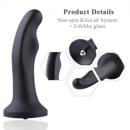 Hismith 7.08 "P-Spot Silikone Anal Plug med KlicLok System til Hismith Premium Sexmaskine, 6,5" Indsatbar længde, Omkrets 5,1 "D