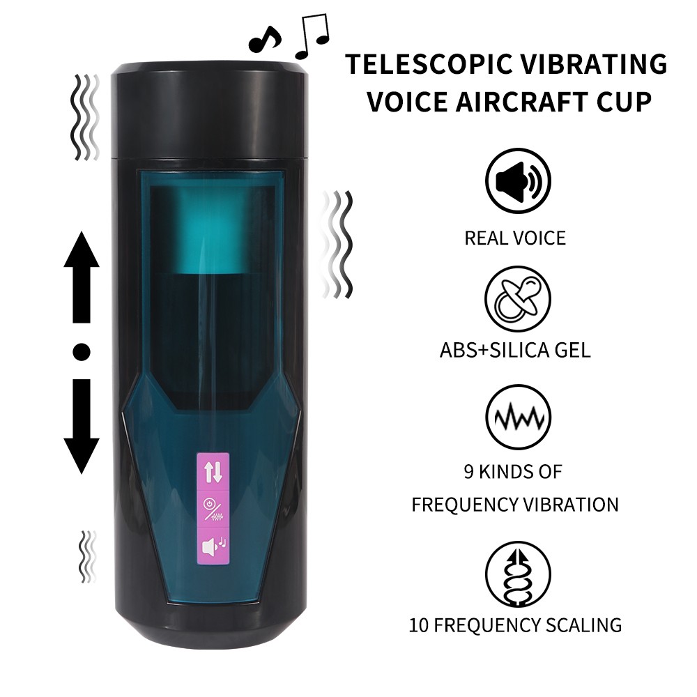 Tryck Masturbation Cup med 9 frekvensvibrationer för Hismith Premium Sex Machine med KlicLok-system