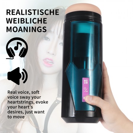 Schub-Masturbationsbecher mit 9-Frequenz-Vibration für Hismith Premium Sex Machine mit KlicLok-System