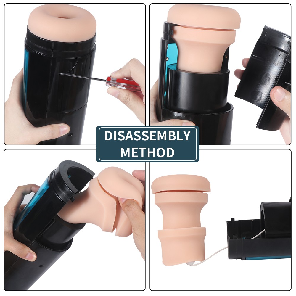 Tryck Masturbation Cup med 9 frekvensvibrationer för Hismith Premium Sex Machine med KlicLok-system