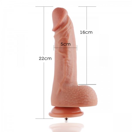 Dildo in silicone a doppia densità Hismith da 21,84 cm per macchina sessuale Hismith Premium con sistema KlicLok, lunghezza inse