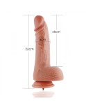 Hismith 21,84 cm silikonowe dildo o podwójnej gęstości do seksu Hismith Premium z systemem KlicLok, długość wkładki 16,51 cm, ob