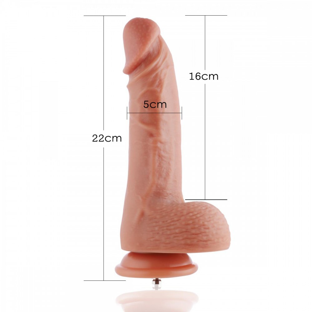 Hismith 21.84cm Dual-density Silicone Dildo for Hismith Premium Sex Machine with KlicLok System, 16.51cm Insert-able Length, 13.