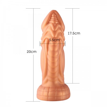 Hismith 8.25 "Lekko zakrzywione silikonowe dildo z systemem KlicLok do seksu Hismith Premium Sex Machine, długość wkładki 7", ob