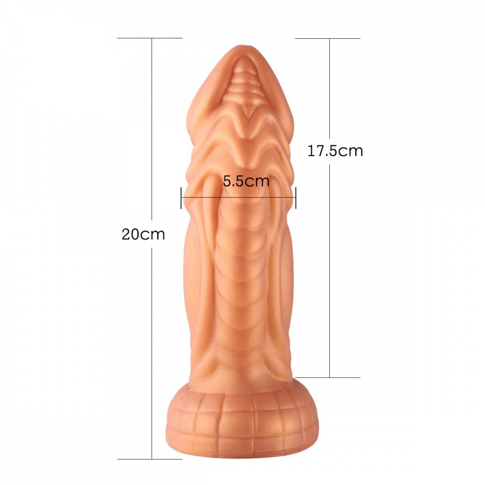 Hismith 8,25 "lehce zakřivené silikonové dildo se systémem KlicLok pro Hismith Premium Sex Machine, 7" vložitelná délka, obvod 6