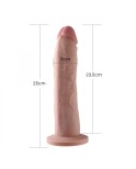 Hismith 26,92 cm lätt böjd silikondildo för Hismith sexmaskin med KlicLok-system, 24,89 cm infällbar längd, 17,98 cm omkrets, 5,